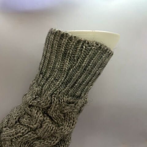 Örgü Desenli Unisex Tozluk – Gri