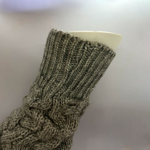 Örgü Desenli Unisex Tozluk – Gri