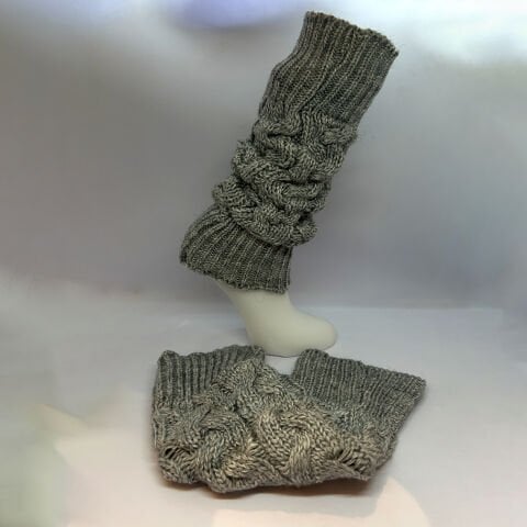 Örgü Desenli Unisex Tozluk – Gri