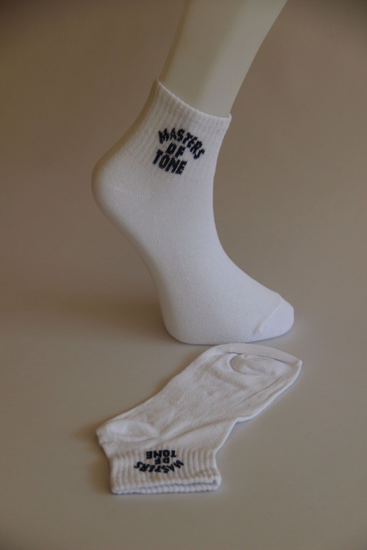 Erkek Bilek Desenli Patik Çorap – Beyaz