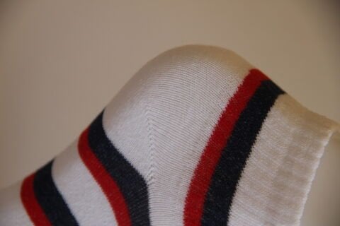 Erkek Çizgi Desenli Patik Çorap – Beyaz