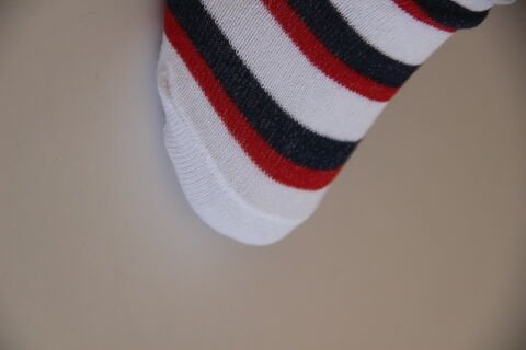 Erkek Çizgi Desenli Patik Çorap – Beyaz