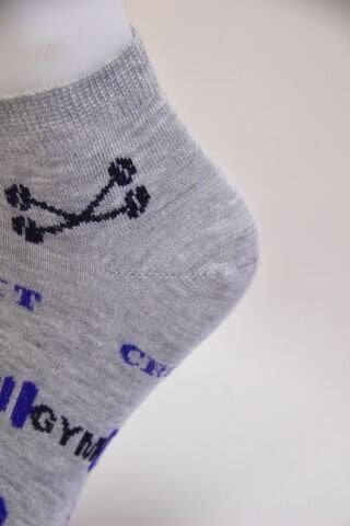 Erkek Ter Emici Dikişsiz Desenli Patik Çorap – Gri