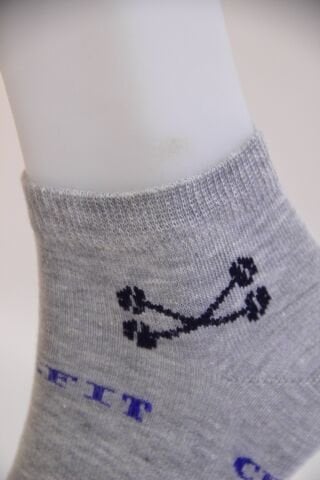 Erkek Ter Emici Dikişsiz Desenli Patik Çorap – Gri