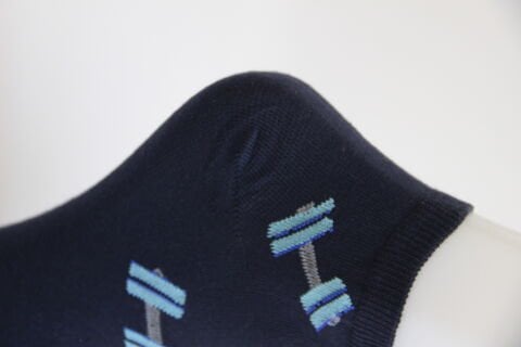 Erkek Ter Emici Dikişsiz Desenli Patik Çorap – Lacivert