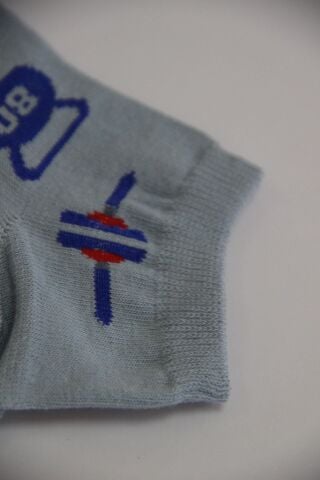 Erkek Ter Emici Dikişsiz Desenli Patik Çorap – Mavi