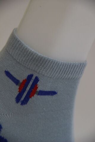 Erkek Ter Emici Dikişsiz Desenli Patik Çorap – Mavi