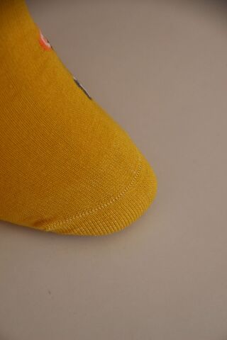 Erkek Ter Emici Dikişsiz Desenli Patik Çorap – Sarı