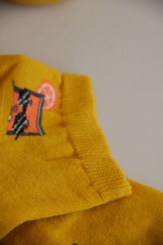 Erkek Ter Emici Dikişsiz Desenli Patik Çorap – Sarı