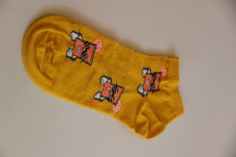 Erkek Ter Emici Dikişsiz Desenli Patik Çorap – Sarı