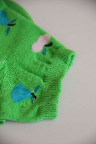 Erkek Ter Emici Dikişsiz Desenli Patik Çorap – Yeşil