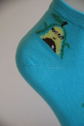 Erkek Ter Emici Dikişsiz Avokado Desenli Patik Çorap – Mavi