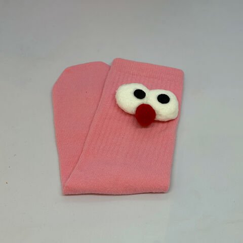 Çılgın Pörtlek Göz Desenli Unisex Pembe Dikişsiz Çorap