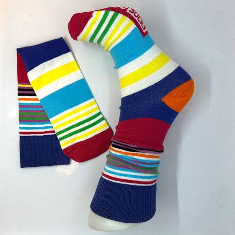 Çizgi Desenli Unisex Çılgın Çorap