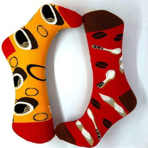 Sağ Sol Farklı Kahve Keyfi Temalı Çılgın Çorap