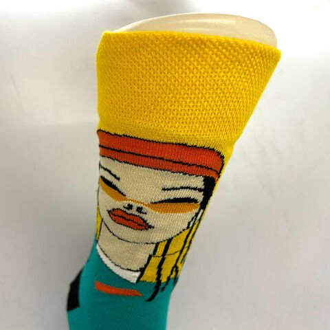 Sağ-Sol Farklı Rastalı Desenli Kadın Çılgın Çorap