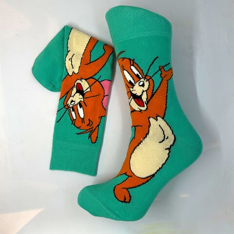 Jerry Karakterli Dikişsiz Unisex Çılgın Çorap