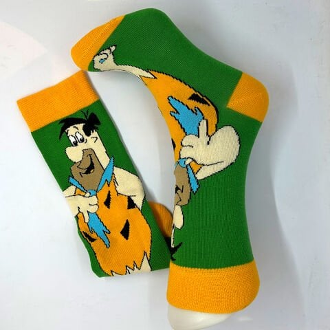 Taş Devri Fred Karakterli Dikişsiz Unisex Çılgın Çorap