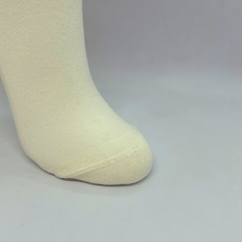 Leopar Desenli Dikişsiz Kadın Çorap – Kırık Beyaz