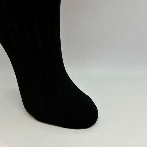 Çizgili Dizaltı Kız Çocuk Çorabı Siyah / 13-15 Yaş