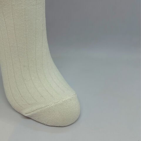 Çizgili Dizaltı Kız Çocuk Çorabı Beyaz / 10-12 Yaş