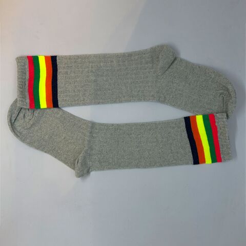 Çizgili Dizaltı Kız Çocuk Çorabı Gri/ 13-15 Yaş