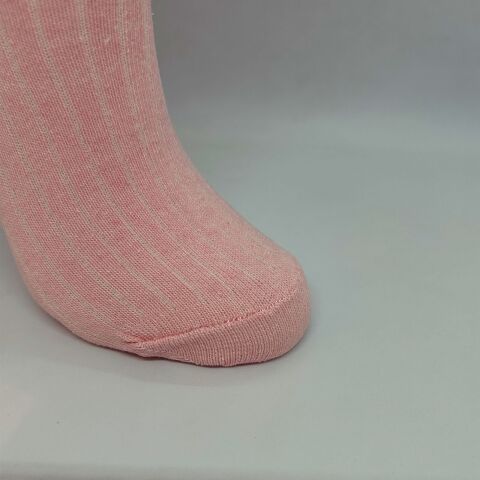 Çizgili Dizaltı Kız Çocuk Çorabı Pembe /13-15 Yaş