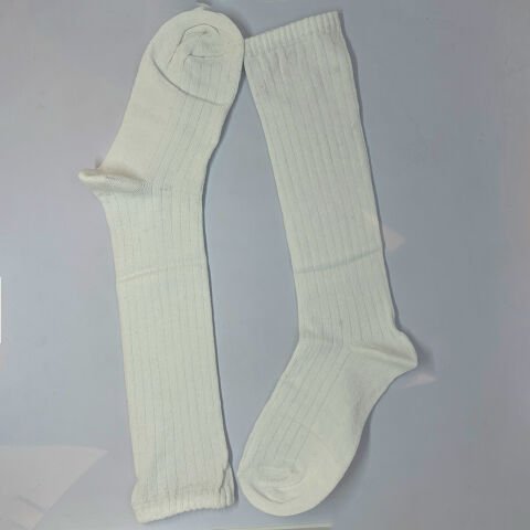 Dizaltı Unisex Çocuk Çorabı Beyaz / 10-12 Yaş