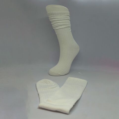 Dizaltı Unisex Çocuk Çorabı Beyaz / 13-15 Yaş