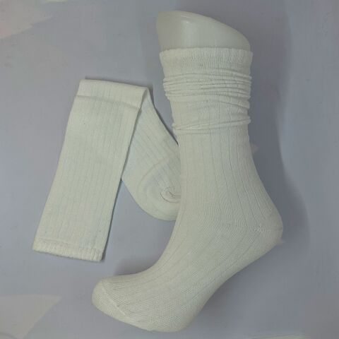 Dizaltı Unisex Çocuk Çorabı Beyaz / 13-15 Yaş