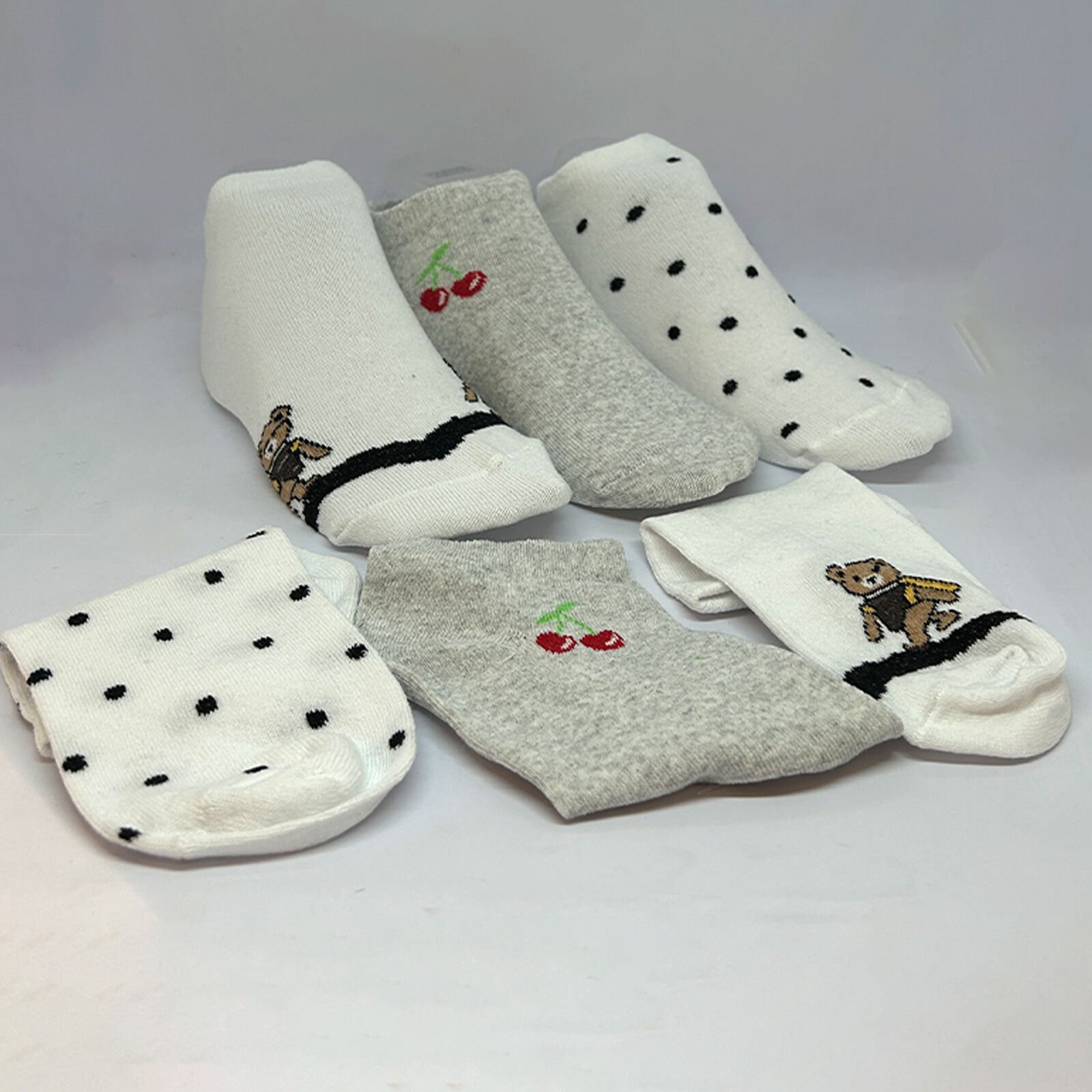 3’lü Desenli Patik Kadın Çorap