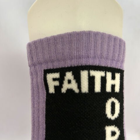 2’li Yazı Desenli Unisex Soket Çorap Mor & Turuncu