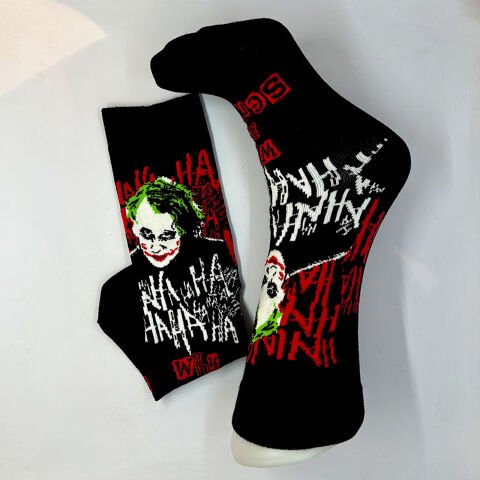 Joker Karakterli Unisex Çorap Siyah