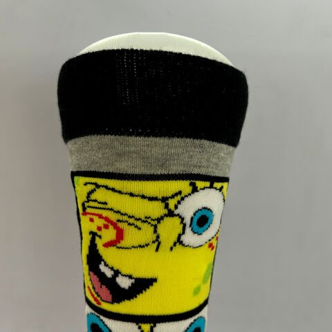 Sünger Bob Karakterli Unisex Çorap Gri