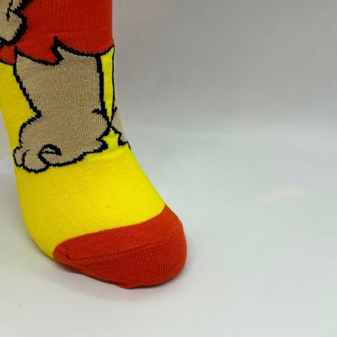 Taş Devri Barney Karakterli Unisex Çorap Sarı