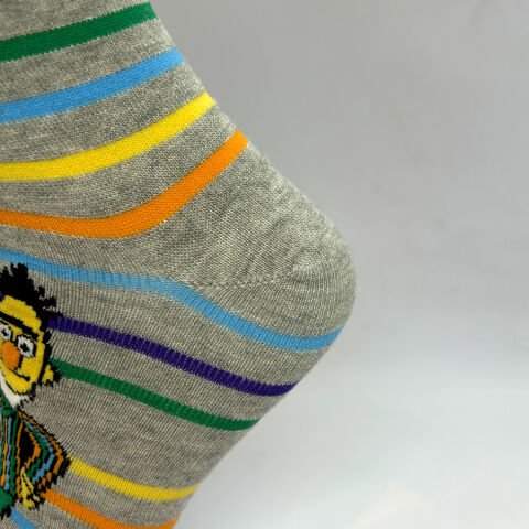 Edi & Büdü Karakterli Çizgili Unisex Çorap Gri