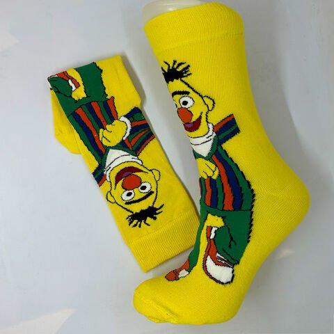 Büdü Karakterli Unisex Çorap Sarı