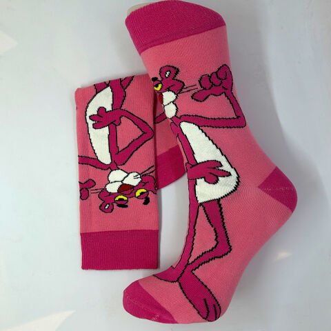 Pembe Panter Karakterli Unisex Çorap Pembe