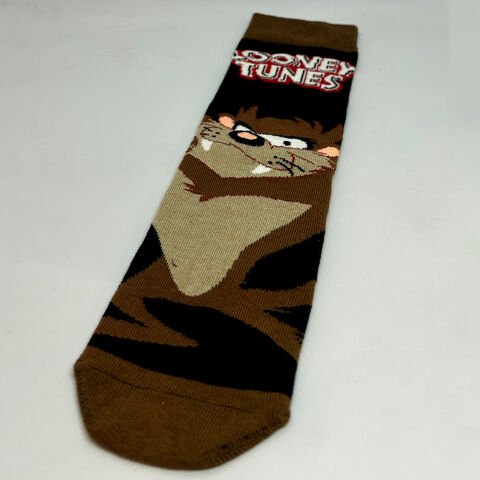 Tazmanya Canavarı Karakterli Unisex Çorap Kahverengi