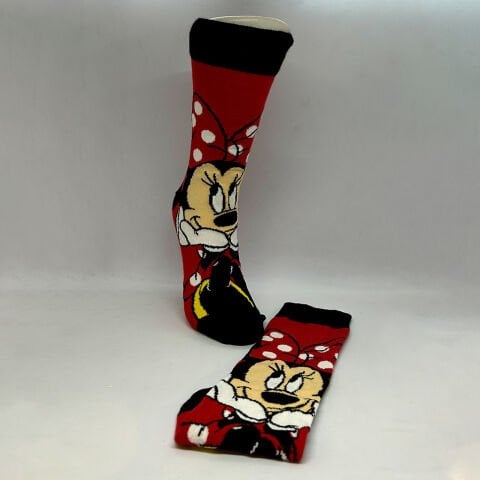 Minnie Mouse Karakterli Unisex Çorap Kırmızı