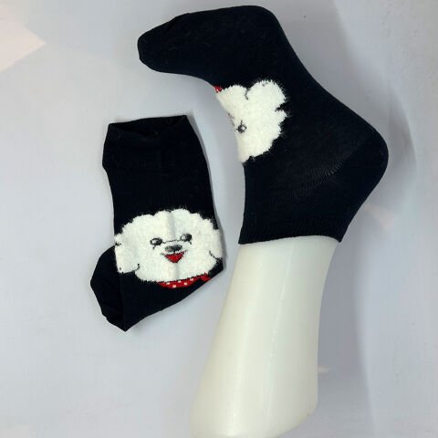 Köpek Karakterli Unisex Patik Çorap Lacivert