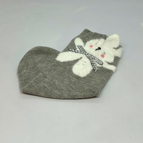 Tavşan Karakterli Kadın Patik Çorap Gri