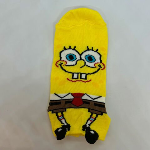 Sünger Bob Karakterli Unisex Patik Çorap Sarı