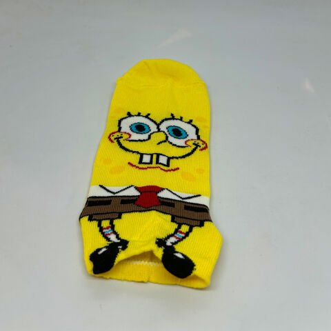 Sünger Bob Karakterli Unisex Patik Çorap Sarı