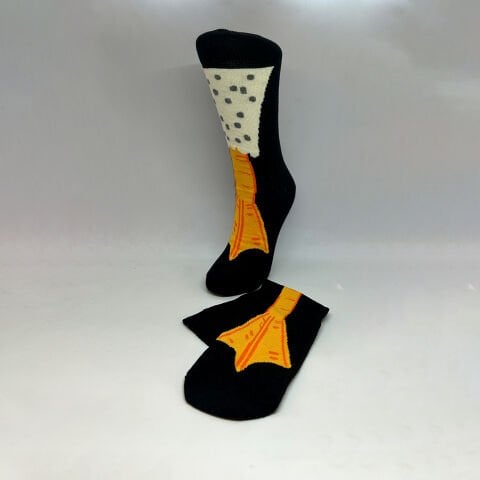 Ördek Ayak Karakterli Unisex Çorap Siyah