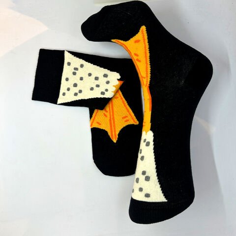 Ördek Ayak Karakterli Unisex Çorap Siyah