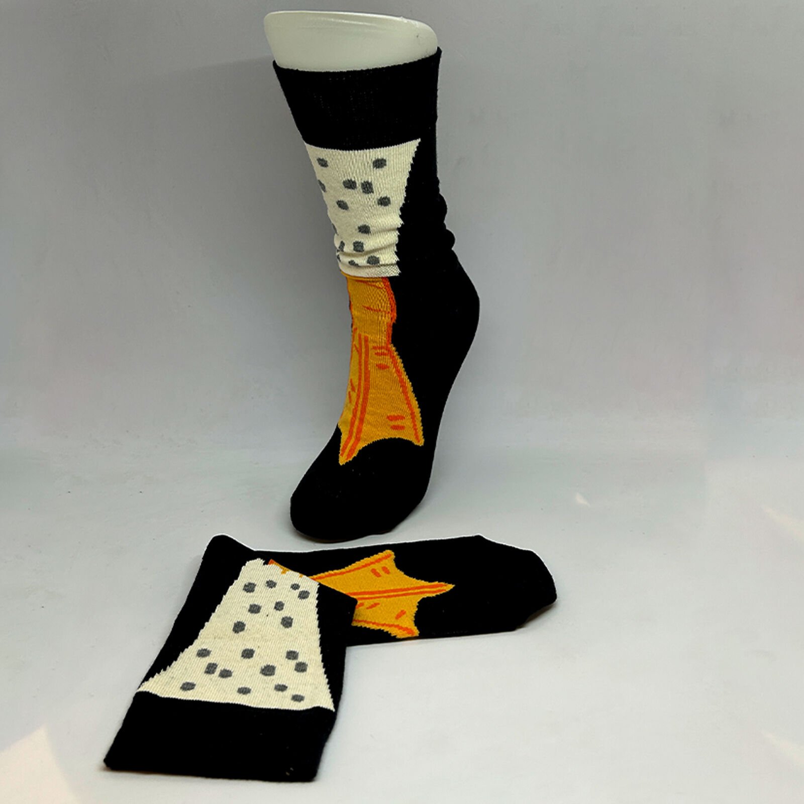 Ördek Ayak Karakterli Unisex Çorap Siyah