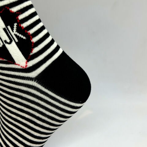 Takım Yazılı Uniseks Çizgili Çorap BJK Siyah