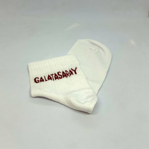 Takım Yazılı Uniseks Çorap GS Beyaz