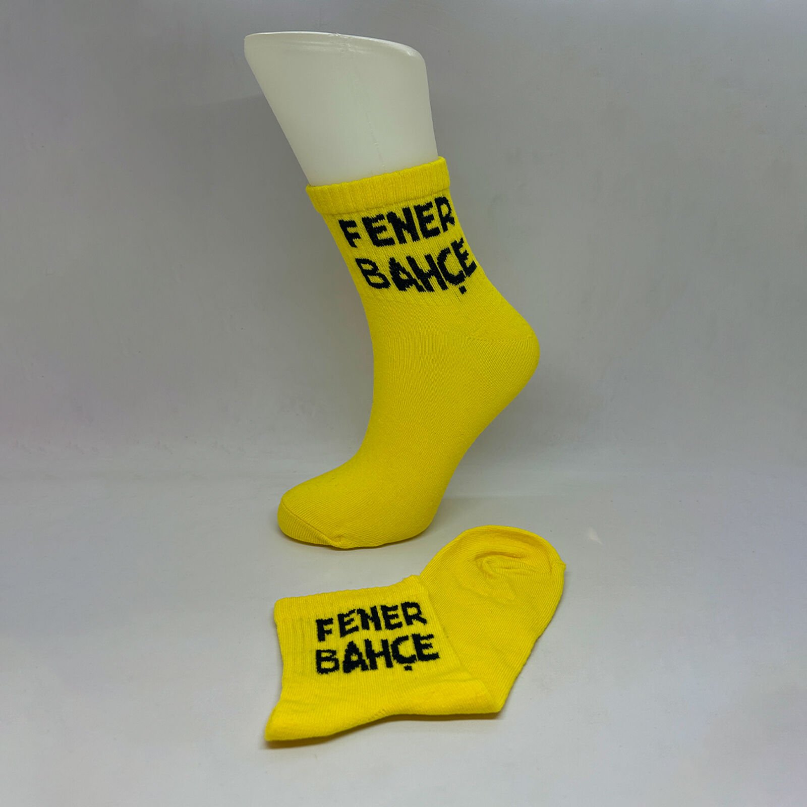 Takım Yazılı Uniseks Çorap FB Sarı
